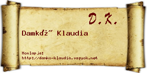 Damkó Klaudia névjegykártya